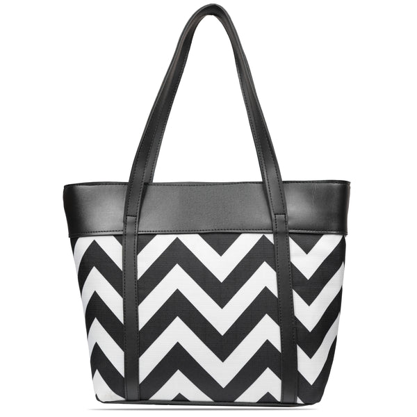 Black Zigzag Tote Bag