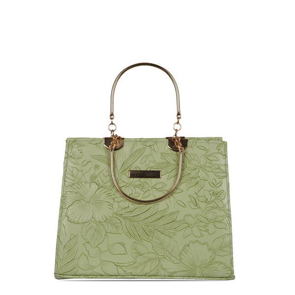 Tea Green Floral Hand Bag